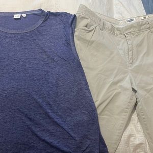 Combo outfit end the summer 😎 old navy cotton khakis with lightweight gap T